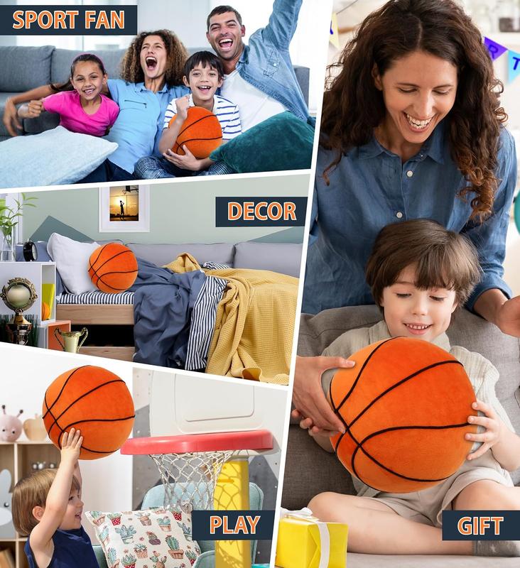 Sports Basketball Plush Ball : Soft  Stuffed Sports Ball Pillow -Boys Throw Decor Toys