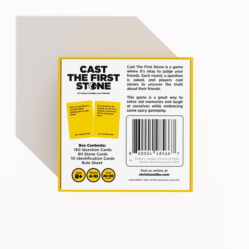 Cast The First Stone - It’s Okay to Judge Your Friends - Hilarious Christian Party Game for Adults - 260 Cards - Fun for Church Groups, Family Gatherings, Small Groups, and Game Nights