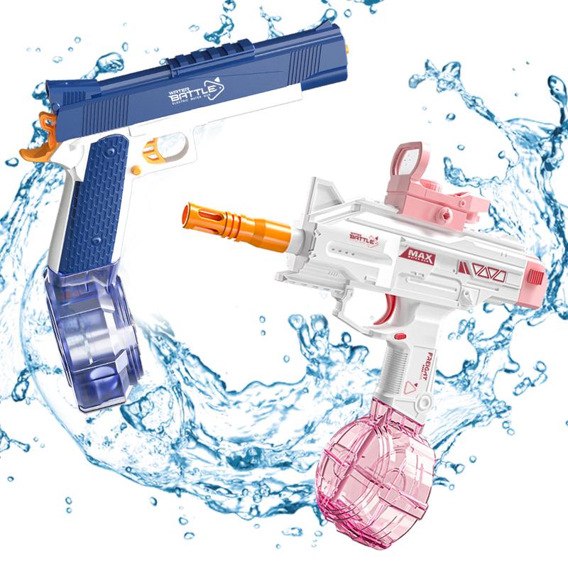 2 Packs of Electric Water Gun Toys for Adults and Kids, Continuous Shooting Water Toys with a Range of Up to 32 Feet, Powerful Automatic Handheld Water Toys, Suitable for Pool Beach Outdoor Games