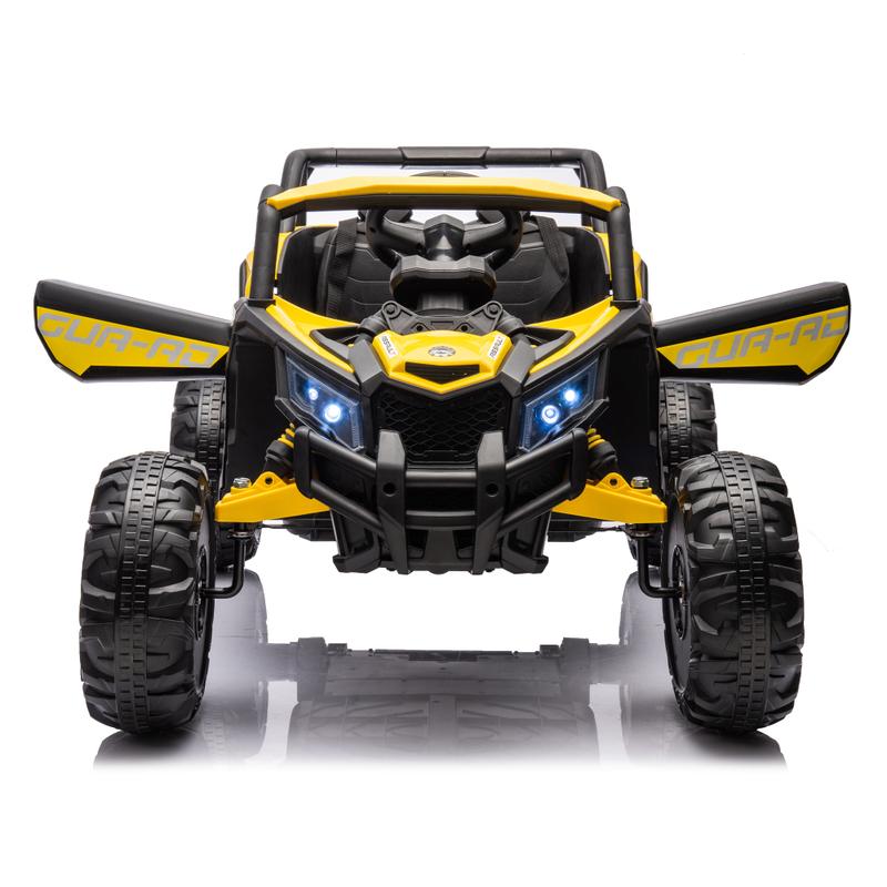 12V Ride On Car with Remote Control,UTV ride on for kid,3-Point Safety Harness, Music Player (USB Port Volume Knob Battery Indicator), LED Lights, High-Low Speed Switch - Off-Road Adventure for Kids