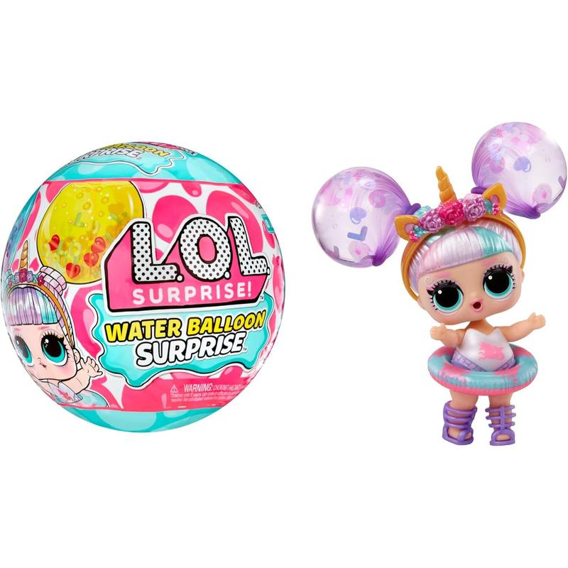 LOL Surprise Water Balloon Surprise Dolls with Collectible Doll, Water Balloon Hair, Glitter Balloons, 4 Ways to Play, Water Play, Reusable Water Balloons, Surprise Doll, Limited Edition Doll 4+