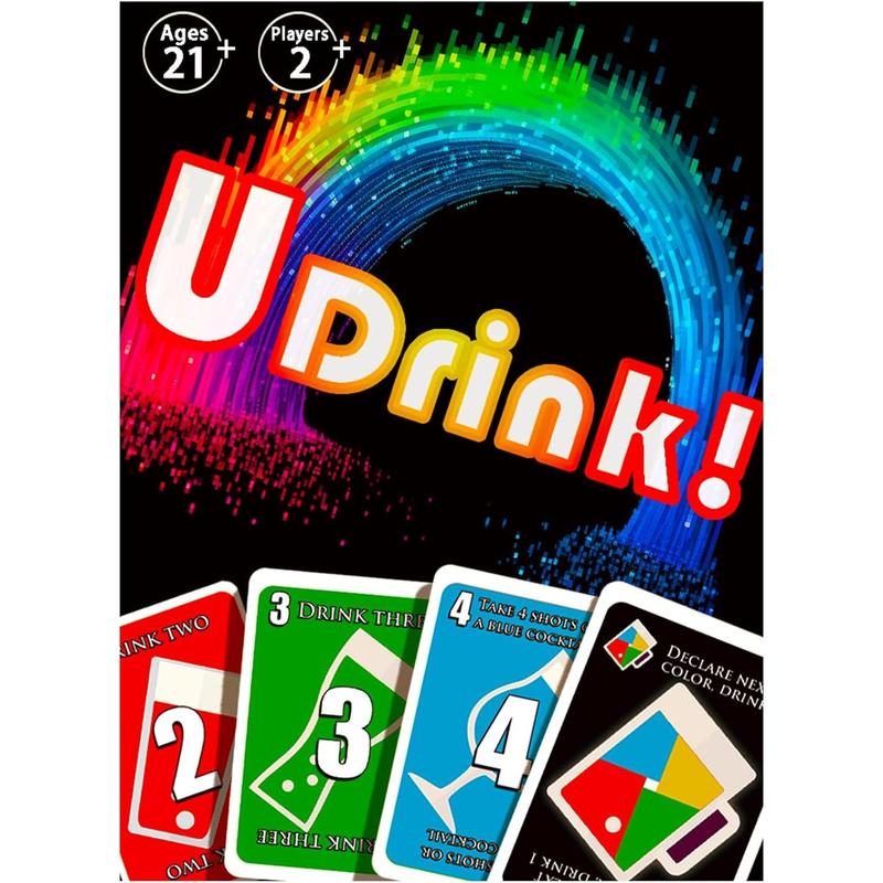 UDRINK! - The Drinking Game Cards for Adults, Fun & Easy Games for Adult Game Nights - Couple Games, Bachelorette Party Games to Get Buzzed Easily - 2024 New Edition -