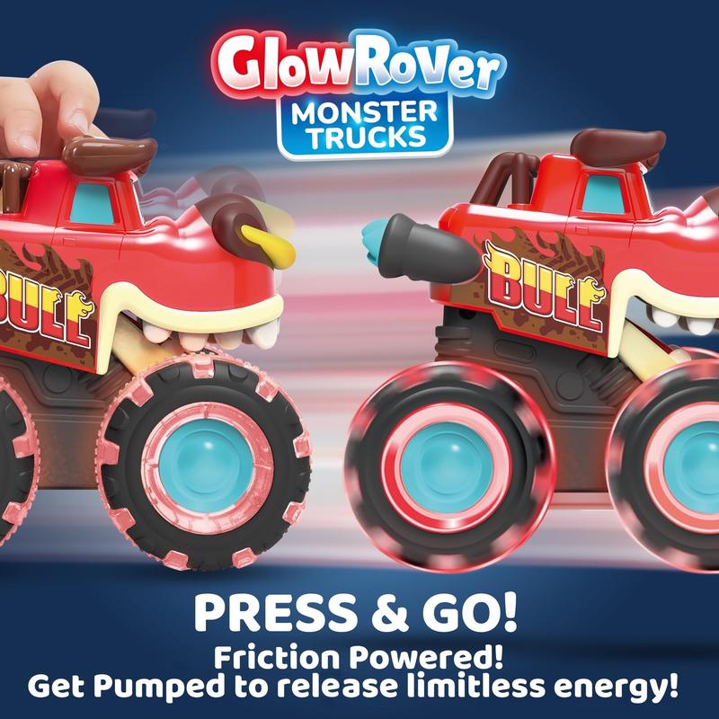 [Black Friday Sale] Christmas 2024 Gifts 3 Pack Monster Truck Toy, Motion Activated Light-Up Cars, Press & Go Cars for Boys Girls