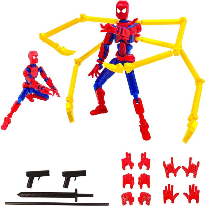 (Assembly Completed) T13 Action Figure, 3D Printed Robot Action Figure Spider Guy Multi-Jointed Movable with Changeable Claws and Hands, Super Hero Action Figures for Boys Desktop Decorations