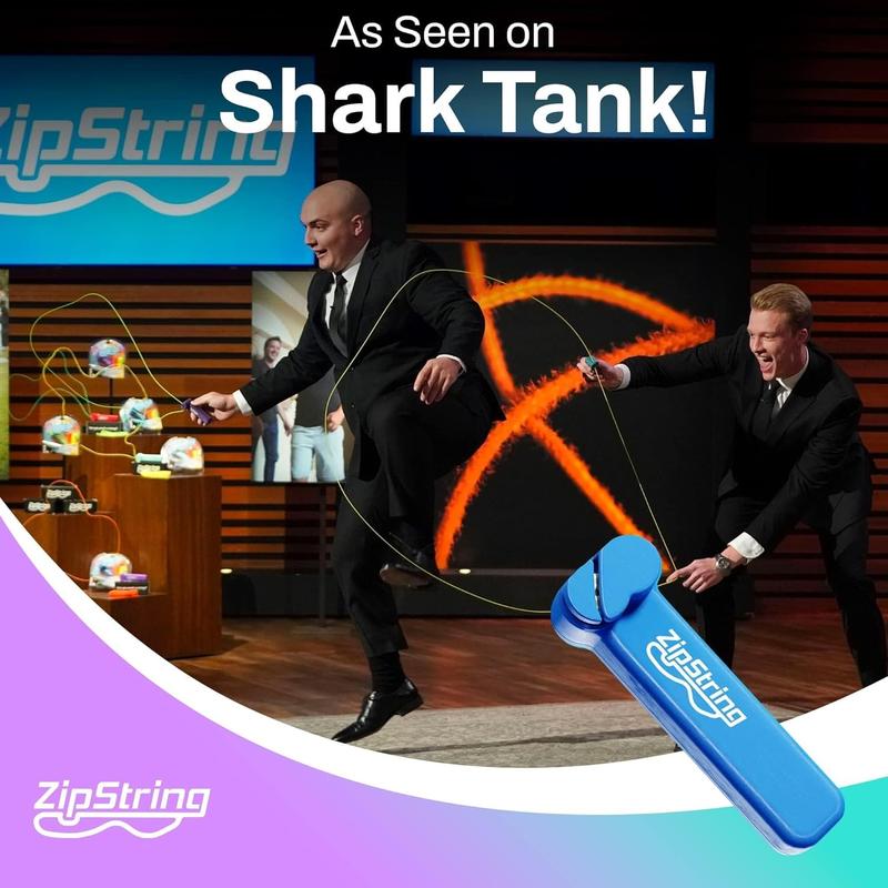 Original - As Seen on Shark Tank - Classic ZipString Rope Launcher Toy, Perfect for Kids & Adults - Fly a String Loop in The Air for Endless Tricks & Fun, Wonderment Awaits, Bodacious Blue