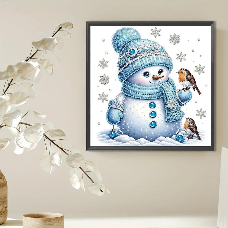 Snowman Pattern DIY Diamond Arts Colorful Painting Kit without Frame, DIY 5D Diamond Arts Colorful Painting for Bedroom Home Wall Decor