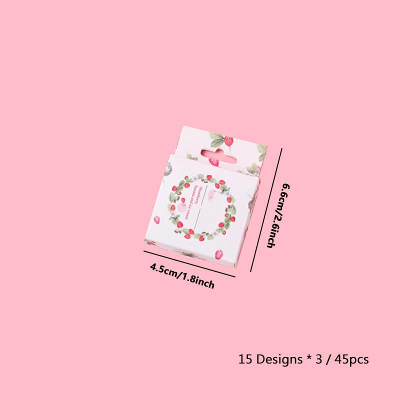 Strawberry Cheese Pattern Sticker, 45pcs box Creative Special-shaped Seal Sticker, Decorative Sticker for DIY Scrapbooking & Journal Making