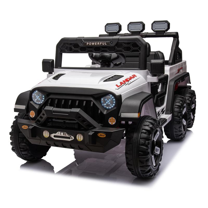 24V Ride On Large PickUp Truck Car for Kids. Ride On 4WD Toys with Remote Control. Parents Can Assist in Driving. Bluetooth Music Version. Pickup Truck Design with Spacious Storage in the Rear.