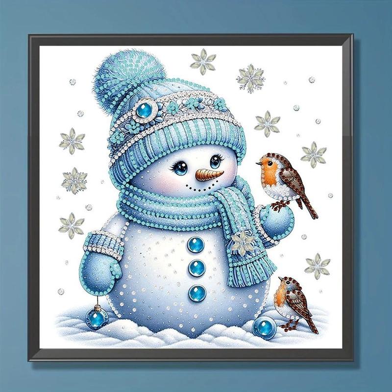 Snowman Pattern DIY Diamond Arts Colorful Painting Kit without Frame, DIY 5D Diamond Arts Colorful Painting for Bedroom Home Wall Decor