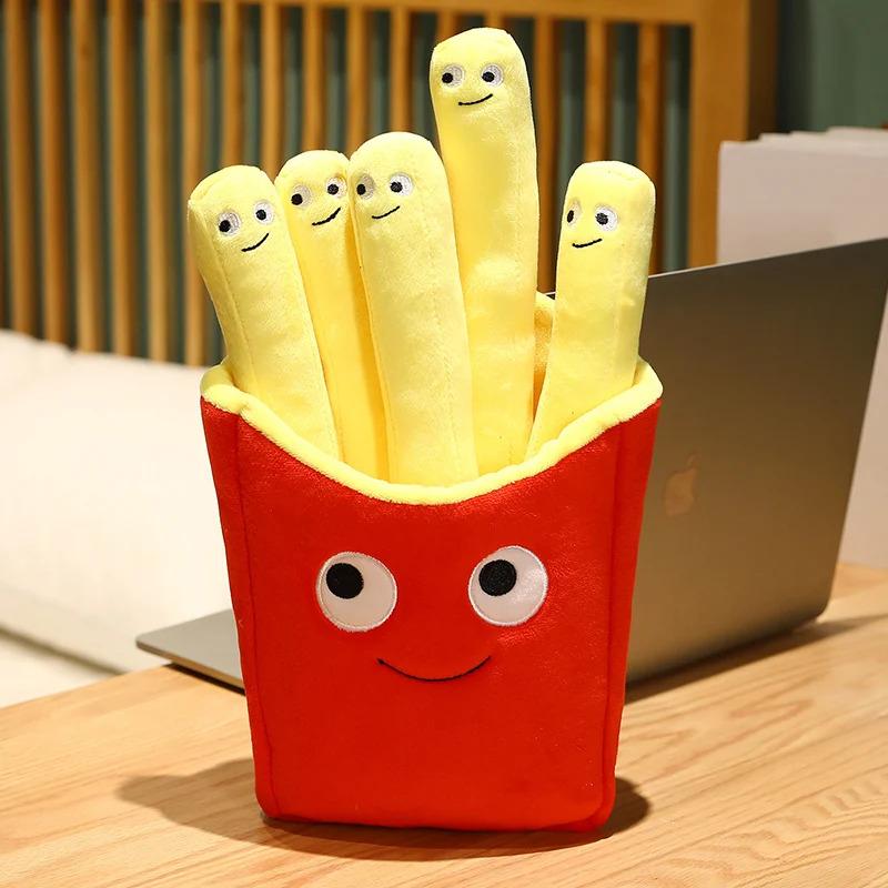 Emotional Support Smile French Fries Plush Stuffed Toy, Plush Sofa Pillow Car Accessories, Children's Pretend Play Accessories T plush toy