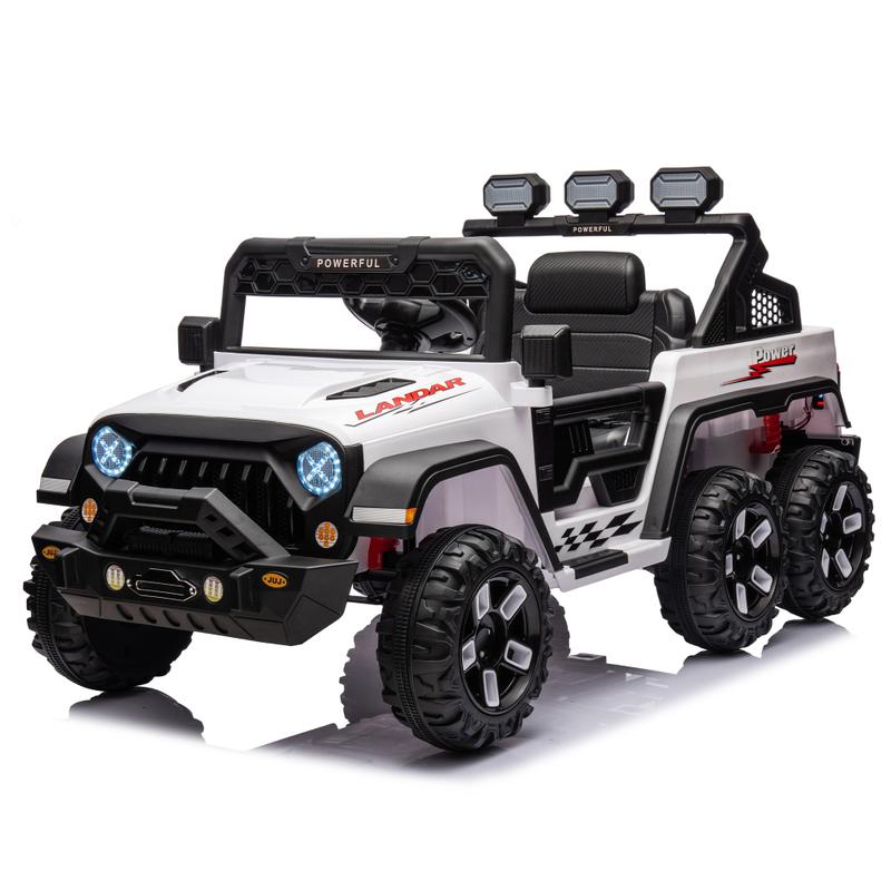 24V Ride On Large PickUp Truck Car for Kids. Ride On 4WD Toys with Remote Control. Parents Can Assist in Driving. Bluetooth Music Version. Pickup Truck Design with Spacious Storage in the Rear.