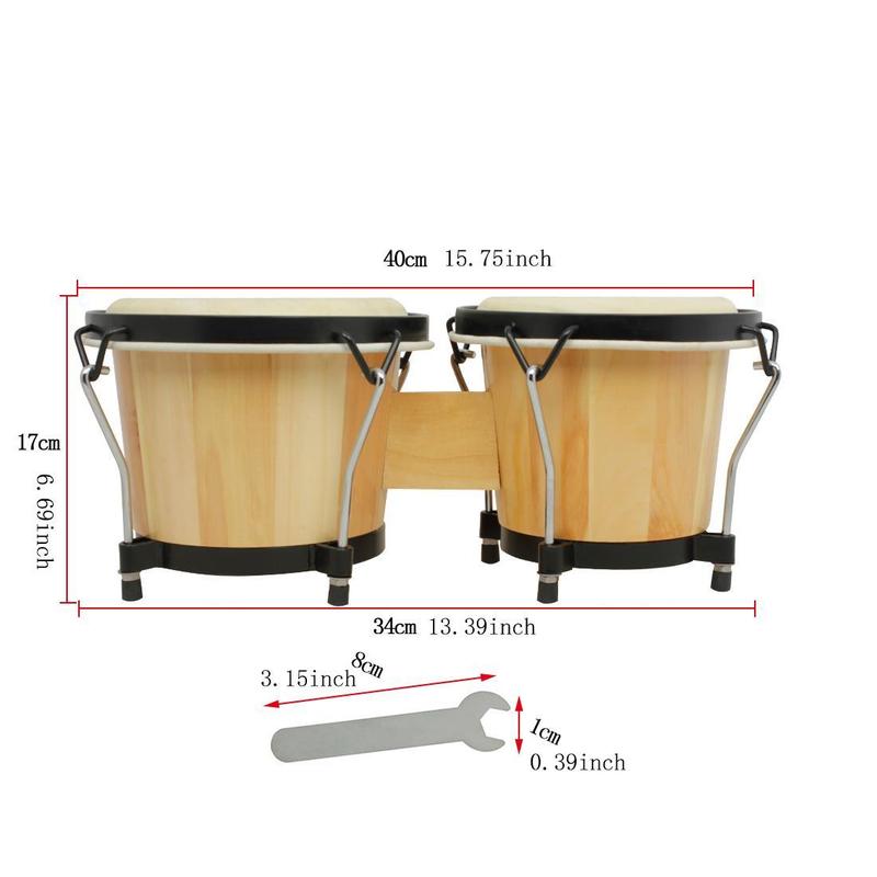 Wooden Bongo Drum, 1 Count Handheld Conga Drum, Musical Instrument for Teenager & Adult, Musical Instrument for Home & Studio