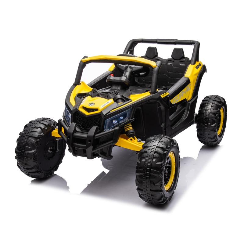 12V Ride On Car with Remote Control,UTV ride on for kid,3-Point Safety Harness, Music Player (USB Port Volume Knob Battery Indicator), LED Lights, High-Low Speed Switch - Off-Road Adventure for Kids