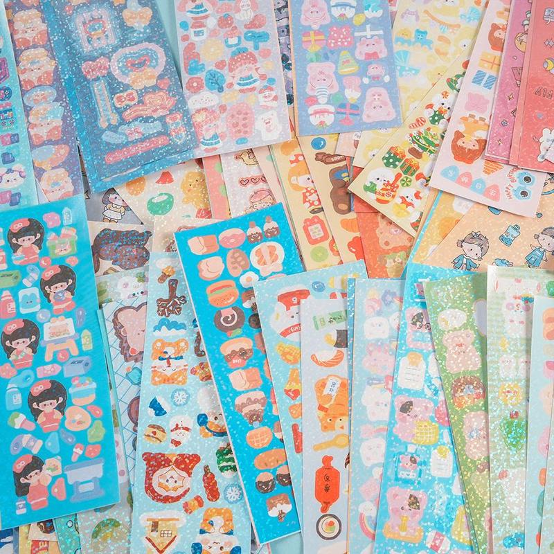 200pcs pack Cute Cartoon Patterns Sticker, Multipurpose Self Adhesive Stickers for DIY Craft, Decoration, Hand Account