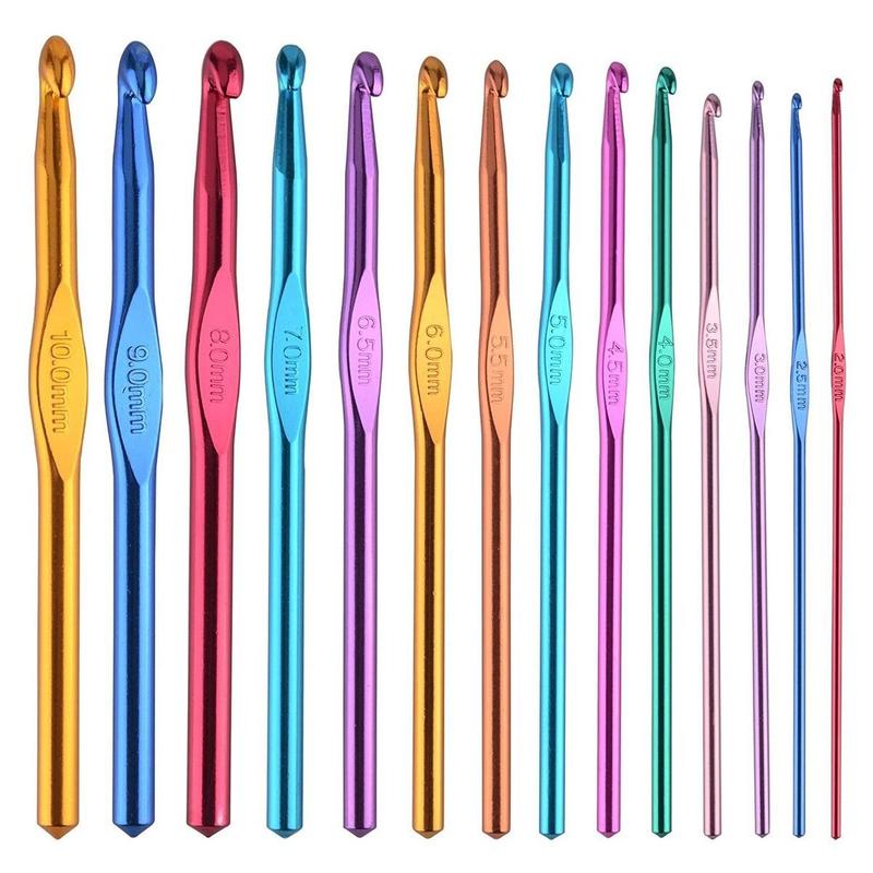 14pcs Multicolor Crochet Hooks Set, Multi Size Crochet Needles Kit, Knitting Needles for Arthritic Hands, Great for Yarn Craft Projects