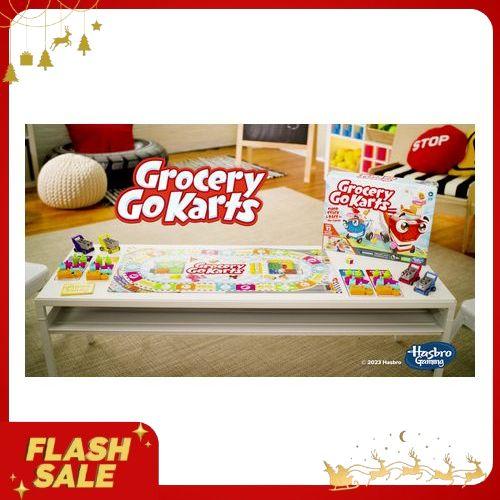 Grocery Go Karts Board Game for Preschoolers and Kids Ages 4 and Up, Building Game with Mini Groceries, Preschool Games for 2-4 Players