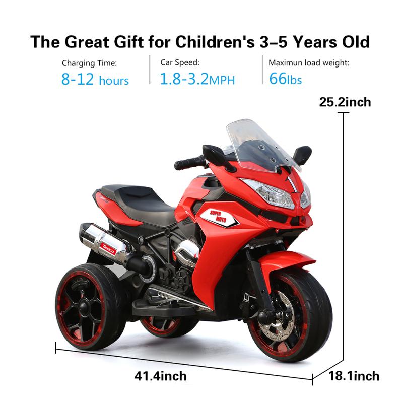 Red Pink Blue 12V Kids Electric motor-cycle,Ride on Toy ,Red motor-cycle,Three lighting wheels Kids electric toys BoysGirls motor-cycle, Children Battery Motor Bikes Rechargeable 3 Wheels   Electric motor-cycle