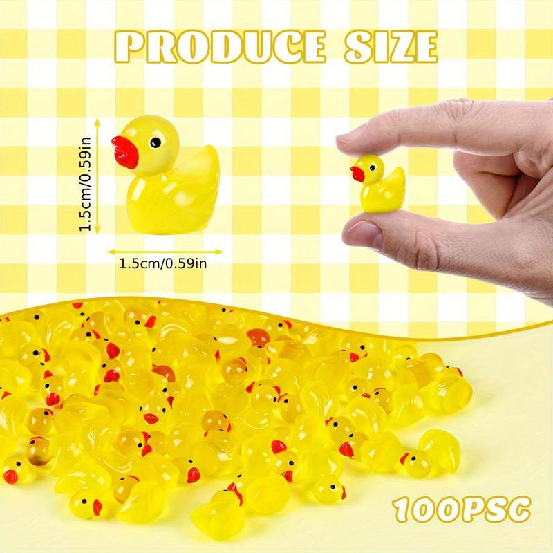 Cute Luminous Duck Toy, 10 50 100pcs Mini Duck Ornament, DIY Decorative Accessories for Garden, Fish Tank, Potted Plants, Birthday Gift, Holiday Gift, Specialty DIY Supplies, Christmas Gift