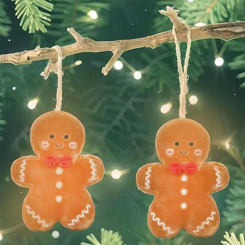 Cute Gingerbread Man Design Plush Toy, 1 Set Lovely Plush Toy, Home Decor To Create A Sense Of Atmosphere, Gifts for Friends