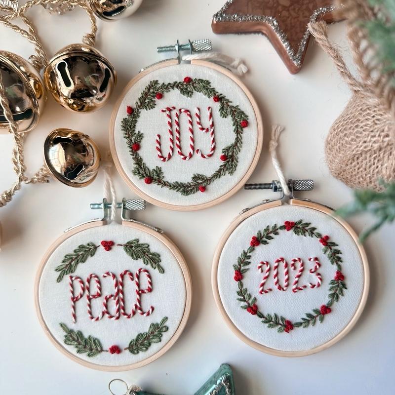 DIY Embroidered Christmas Wreath Ornaments Kit - 2024 UPDATE