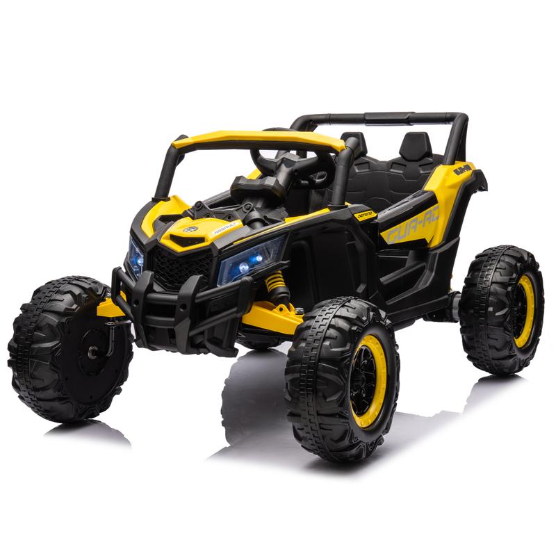 12V Ride On Car with Remote Control,UTV ride on for kid,3-Point Safety Harness, Music Player (USB Port Volume Knob Battery Indicator), LED Lights, High-Low Speed Switch - Off-Road Adventure for Kids