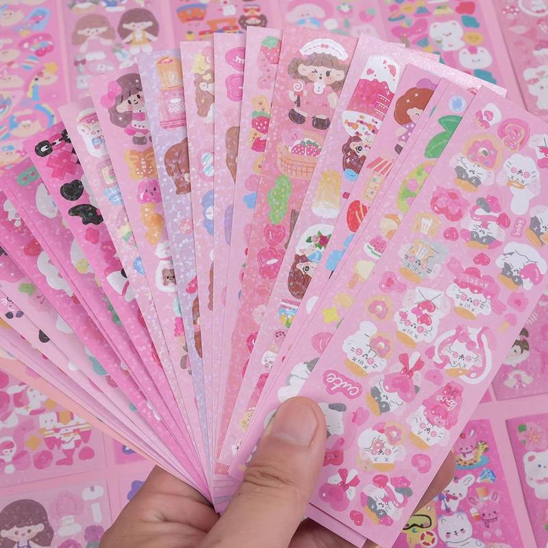 200pcs pack Cute Cartoon Patterns Sticker, Multipurpose Self Adhesive Stickers for DIY Craft, Decoration, Hand Account