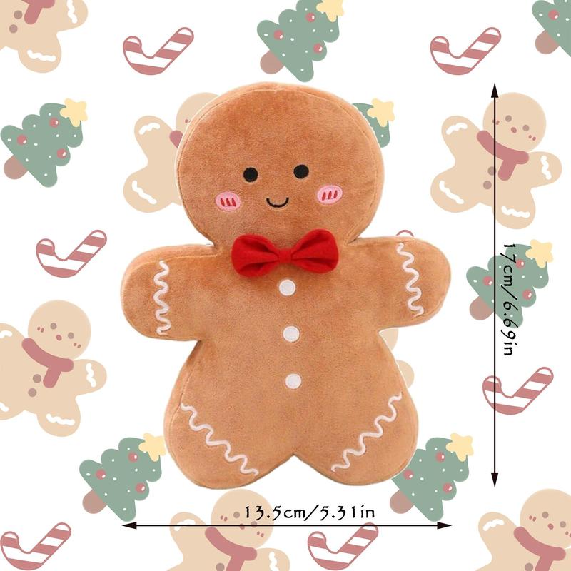 Cute Gingerbread Man Design Plush Toy, 1 Set Lovely Plush Toy, Home Decor To Create A Sense Of Atmosphere, Gifts for Friends