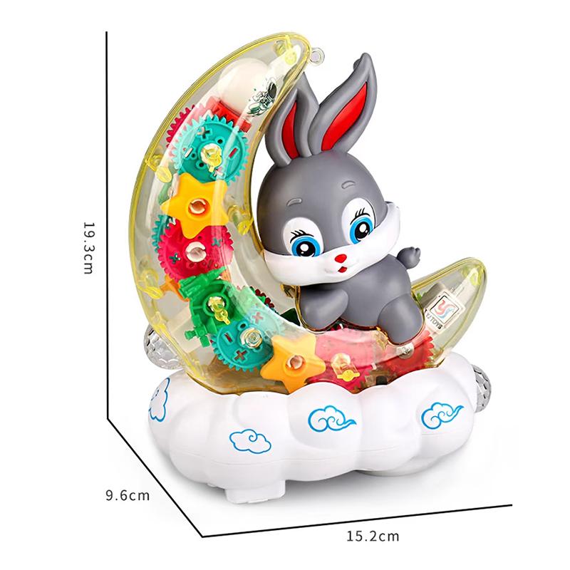 Cute Gear Moon Rabbit Crawling Toy With Light And Music Unique Holiday Birthday Gift