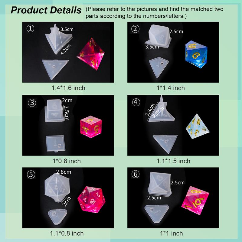 Dice Silicone Molds Set with Letter Number for Resin Casting, DIY Personalized Dices Making,Table Board Game, Children's Day Gift Crafts - LET'S RESIN