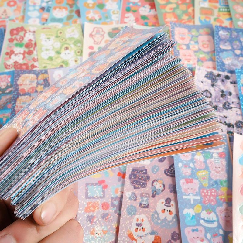 200pcs pack Cute Cartoon Patterns Sticker, Multipurpose Self Adhesive Stickers for DIY Craft, Decoration, Hand Account