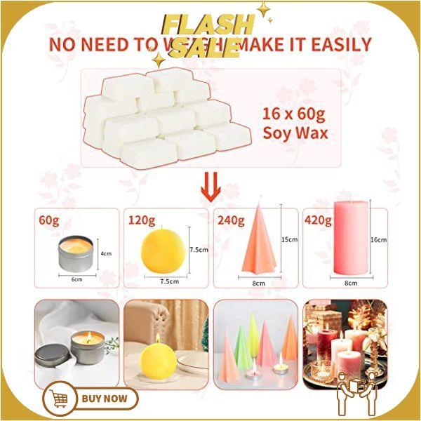 Candle Making Kit for Adults, Candle Making Supplies, Soy Wax Candle Making Kit for Making Soy Candle,Soy Wax for Candle Making,Candle Soy Wax Kit Including Candle Wax Dyes,Candle Wicks,Wick Stickers