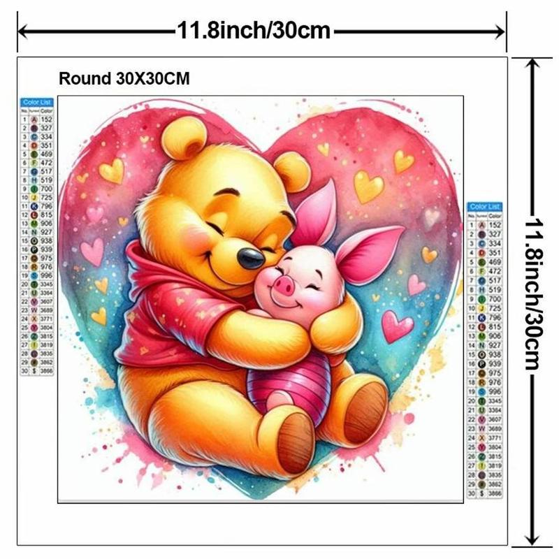 Winnie The Pooh Pattern DIY Diamond Arts Colorful Painting Kit without Frame, DIY 5D Diamond Arts Colorful Painting Kit, Wall Art Decor for Home