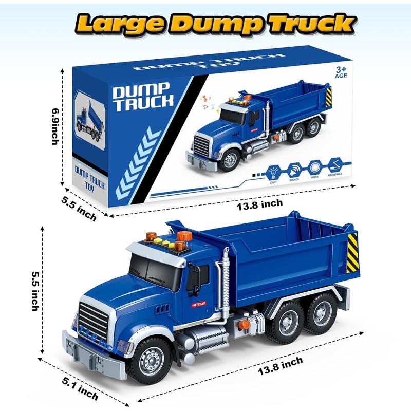 Large Dump Truck Toy for 3 4 5 6 7 Years Old Boy, Truck Toy with Sound and Light, Kids Toddlers Birthday Gifts for Boys & Girls,for Indoor & Outdoor