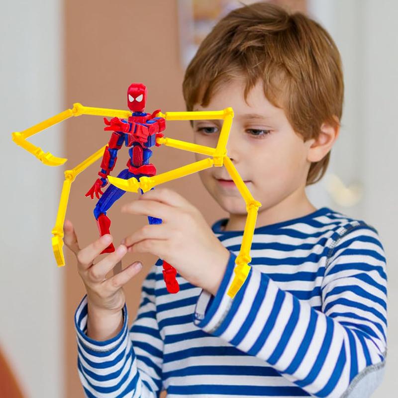 (Assembly Completed) T13 Action Figure, 3D Printed Robot Action Figure Spider Guy Multi-Jointed Movable with Changeable Claws and Hands, Super Hero Action Figures for Boys Desktop Decorations