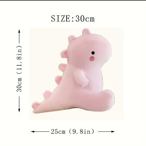 Pink dino throw pillow doll and stuffed toyscute shy pink dino Cute Pink