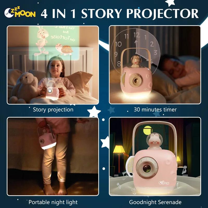 Story Projector for Kids, Birthday Gifts for 2 3 4 Year Old Girls and Boys, Toddlers Projector Toys for Ages 3-5 (Rechargeable)