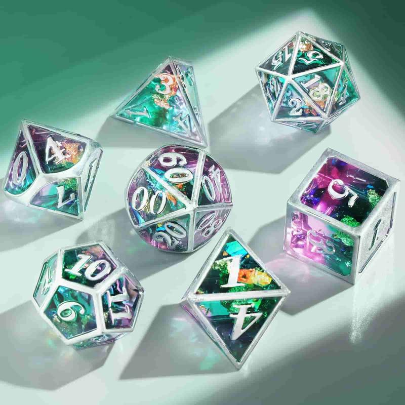 Upgraded Dice Resin Molds, Large DND Silicone Dice Molds for Resin with 7 Cavities, Polyhedral Stereoscopic Game Dice Epoxy Resin Molds for DIY Dices Making, Table Board Game - LET'S RESIN