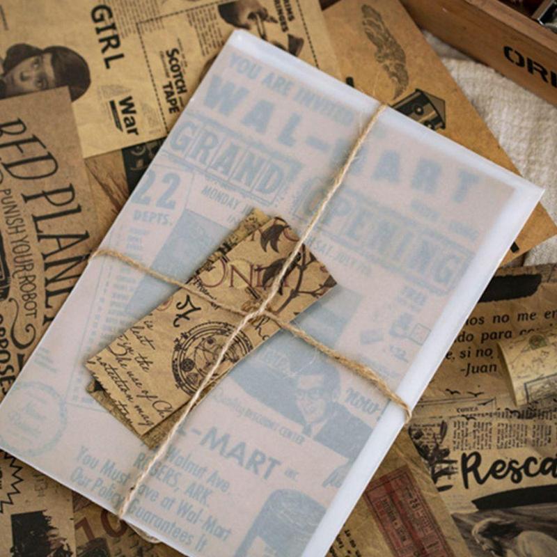 10pcs set Random Vintage Magazine  Diary Paper Material, Diy Material for Scrapbooking Craft