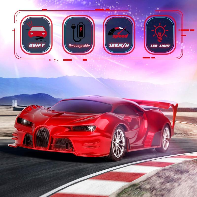 Remote Control Car 2.4Ghz Rechargeable High Speed 1 18 RC Cars Toys for Boys Girls Vehicle Racing Hobby with Headlight Christmas Birthday Gifts for Kids (Red)