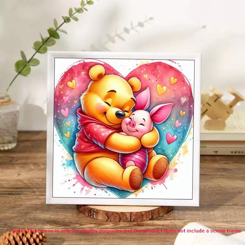 Winnie The Pooh Pattern DIY Diamond Arts Colorful Painting Kit without Frame, DIY 5D Diamond Arts Colorful Painting Kit, Wall Art Decor for Home