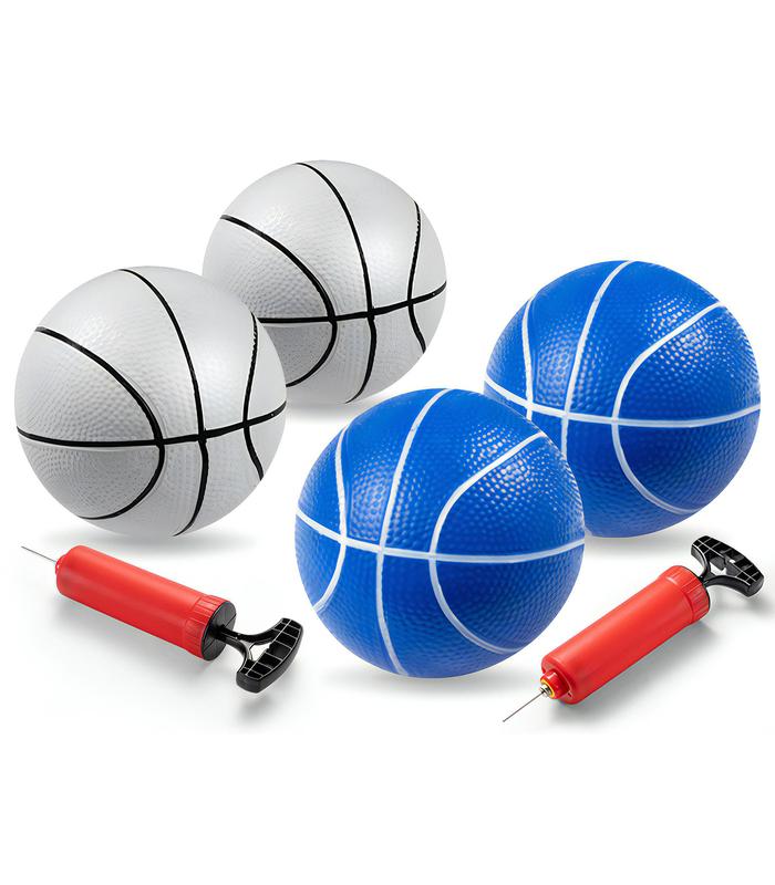 Geyiie Easy Score Basketball Set Blue 4 Balls 2 in 1 Toddler Basketballs Hoop Indoor and Pool Basketball Hoop Poolside Outdoor- Adjustable Height 2.1-3.3ft Sport Toys Gifts for Kids Boys Girls Age 1-3