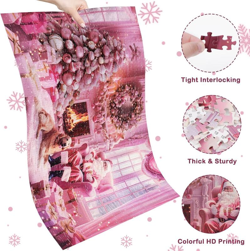 Puzzle Advent Calendar 2024,1008 Pieces Pink Christmas Jigsaw Puzzles,24 Days Puzzle Countdown Calendar Gift for Kids & Adults,Fun Christmas Holiday Gift for Girls,Boys,Teens,Family