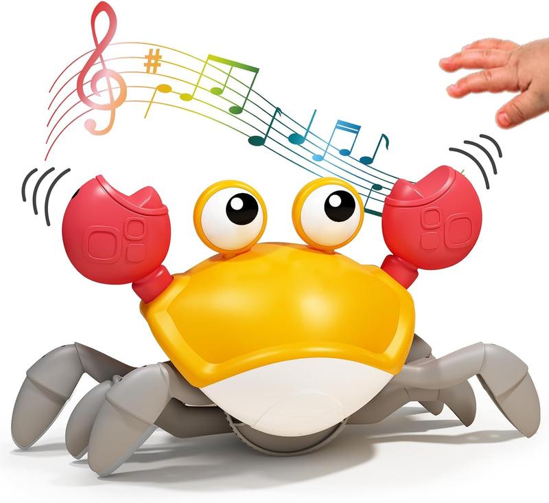 Crawling Crab Toy, Walking and Dancing Crab Toy, Sensory Fun Moving Crab Toy with Sound and light for Kids, Birthday Gifts for Boys Girls