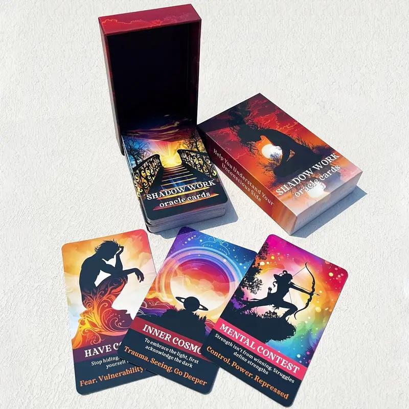 Shadow Work Oracle: 56 Oracle Card Deck, divination tool for oracle reading, psychic reading, fortune, spiritual, tarot card deck