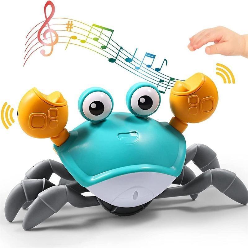 Crawling Crab Toy, Walking and Dancing Crab Toy, Sensory Fun Moving Crab Toy with Sound and light for Kids, Birthday Gifts for Boys Girls