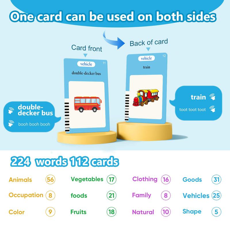 Talking Flash Cards LearningMontessori Toys for Kids with 224 510(Spanish&English) Sight Words,kids learning flashcard reader,Autism Sensory Toys,Speech Therapy Toys, Learning Educational Toys Gifts for Age 1 2 3 4 5 Years Old Boys and Girls