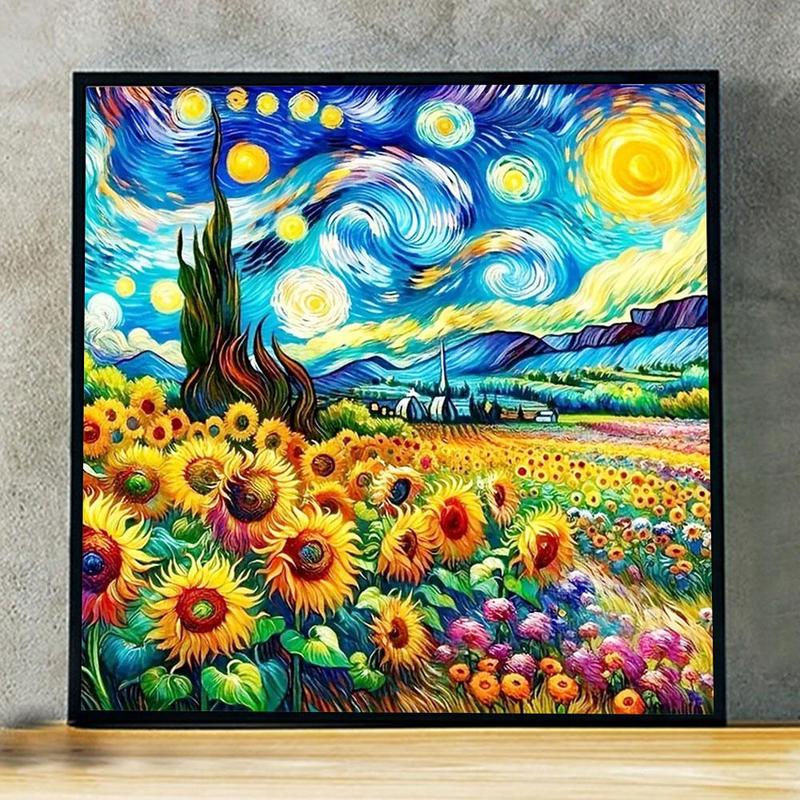 Starry Sky Pattern DIY Diamond Arts Colorful Painting Kit without Frame, 5D Diamond Decor Painting by Numbers Kit, DIY Wall Art Decor