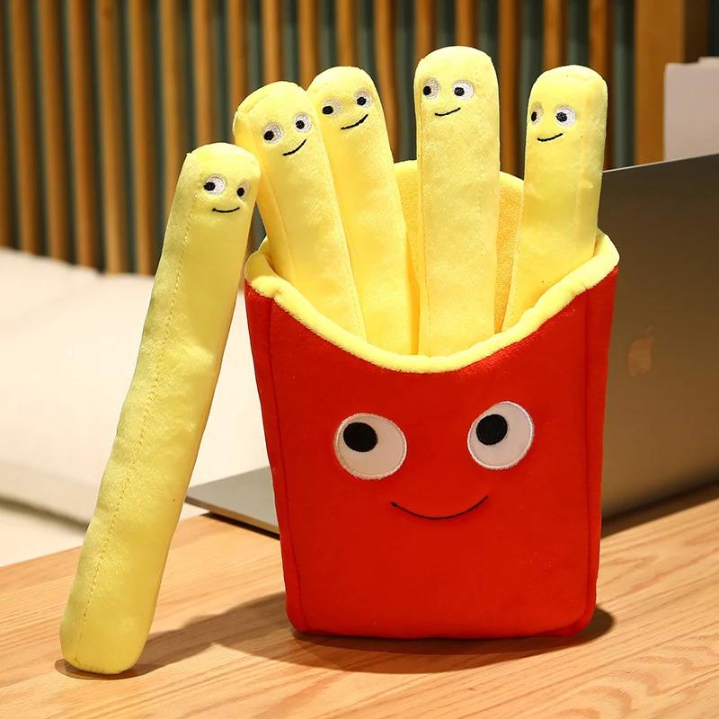 Emotional Support Smile French Fries Plush Stuffed Toy, Plush Sofa Pillow Car Accessories, Children's Pretend Play Accessories T plush toy