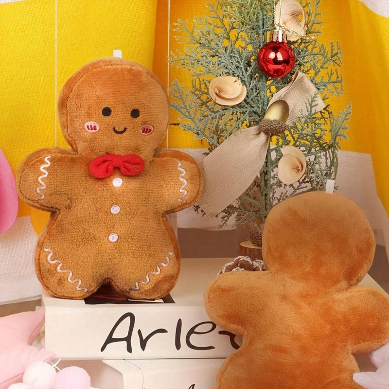 Cute Gingerbread Man Design Plush Toy, 1 Set Lovely Plush Toy, Home Decor To Create A Sense Of Atmosphere, Gifts for Friends