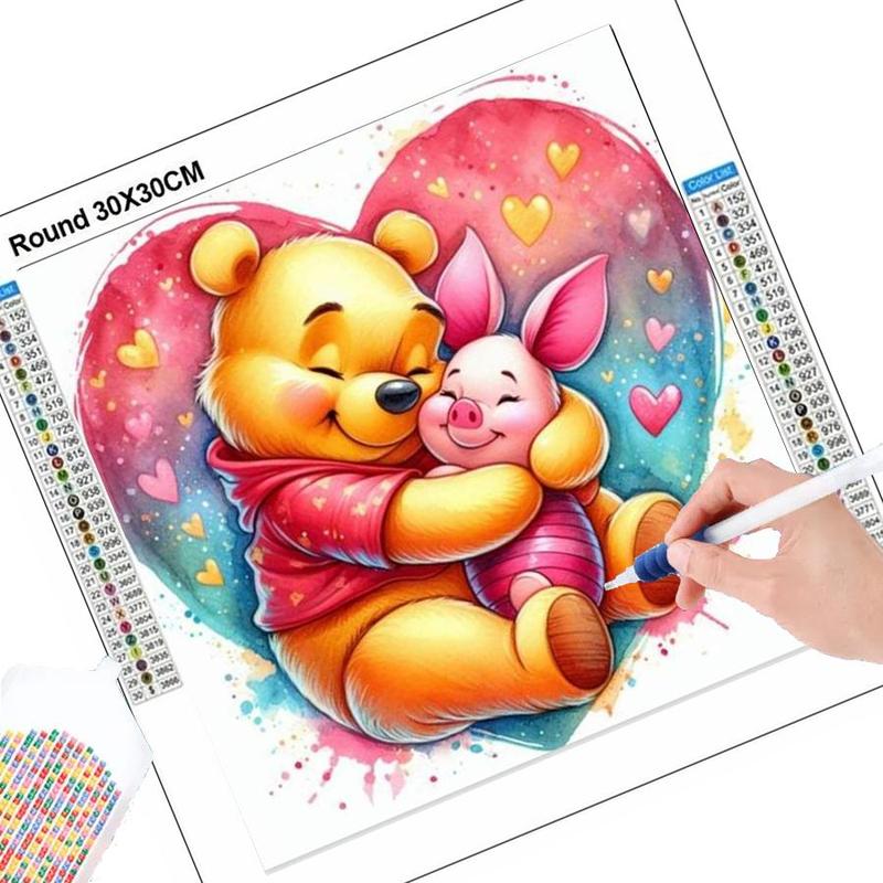 Winnie The Pooh Pattern DIY Diamond Arts Colorful Painting Kit without Frame, DIY 5D Diamond Arts Colorful Painting Kit, Wall Art Decor for Home